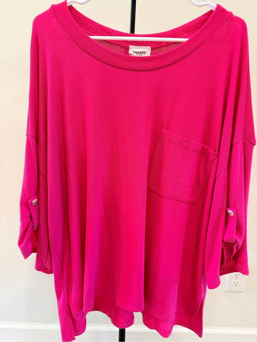 Andrée by Unit Hot Pink Oversized Top | Size 2X